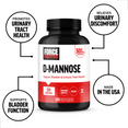 Force Factor D-Mannose 500mg bottle with benefits supporting urinary tract health, relieving urinary discomfort, bladder function, and made in the USA
