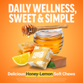 Honey-Lemon soft chews with honey, citrus, and soft chew imagery.