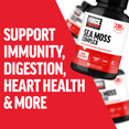 Force Factor Sea Moss Complex bottle with text support immunity, digestion, heart health, and more