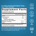 Supplement facts panel with Magtein dosage and ingredient list