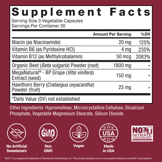 Supplement Facts Panel and Nutrition Information of Total Beets Beet Root Capsules Beets Supplements by Force Factor