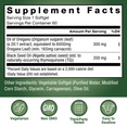 Supplement facts panel for Force Factor Oil of Oregano softgels, vegetarian, non-GMO, third-party tested