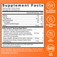 Supplement facts panel for Force Factor Better Turmeric soft chews with HydroCurc curcumin blend, no artificial sweeteners, no gelatin, non-GMO