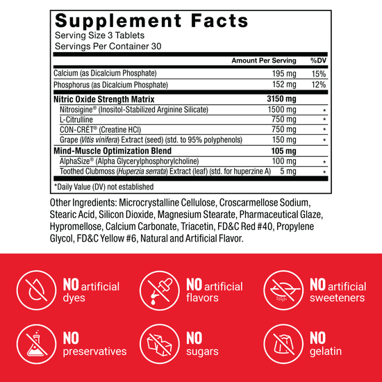 Supplement Facts Panel and Nutrition Information of Force Factor Volcano Extreme Supplement