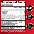 Supplement facts panel for Force Factor soft chews, listing ingredients like NAD+, CoQ10, Resveratrol, and daily values.