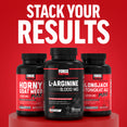 Force Factor supplements Horny Goat Weed Max, L-Arginine, and Longjack Tongkat Ali under “Stack Your Results.”