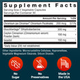 Supplement facts panel for berberine capsules with no sugar, no preservatives, made in USA icons
