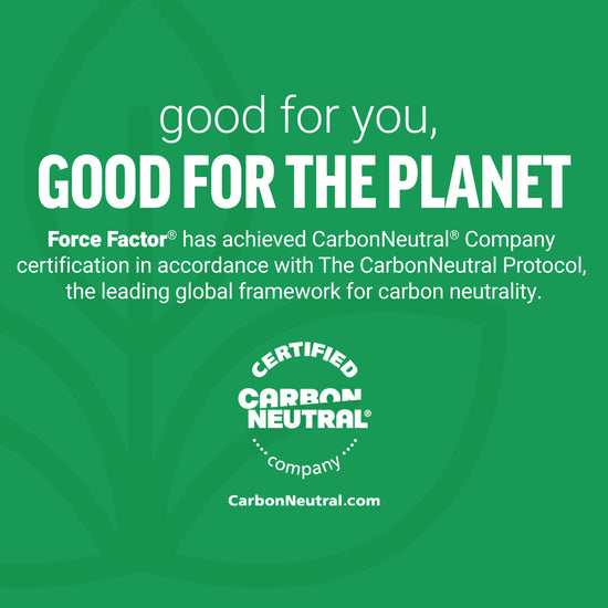 Green sustainability graphic highlighting CarbonNeutral company certification and environmental commitment