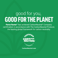 CarbonNeutral certification badge with Force Factor’s environmental sustainability statement.