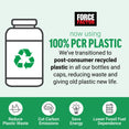 Force Factor bottles made with 100% post-consumer recycled plastic to reduce waste and carbon emissions