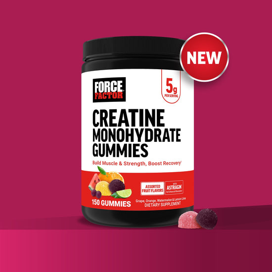 Force Factor Creatine Gummies, Creatine Monohydrate for Muscle Gain, More Strength, and Faster Recovery, Clinically Studied Creatine 5g Dose, Mixed Berry, 30 Servings