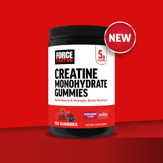 Force Factor Creatine Gummies, Creatine Monohydrate for Muscle Gain, More Strength, and Faster Recovery, Clinically Studied Creatine 5g Dose, Mixed Berry, 30 Servings