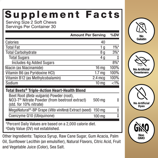 Total Beets Ultimate Heart Health Soft Chews Berry Flavor