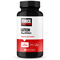 Lutein dietary supplement bottle, 60 capsules, supports eye health, vegan, and non-GMO.