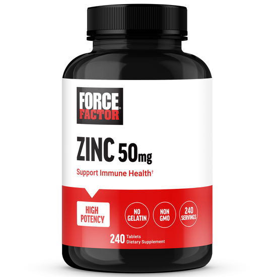 Force Factor Zinc 50 mg supplement bottle