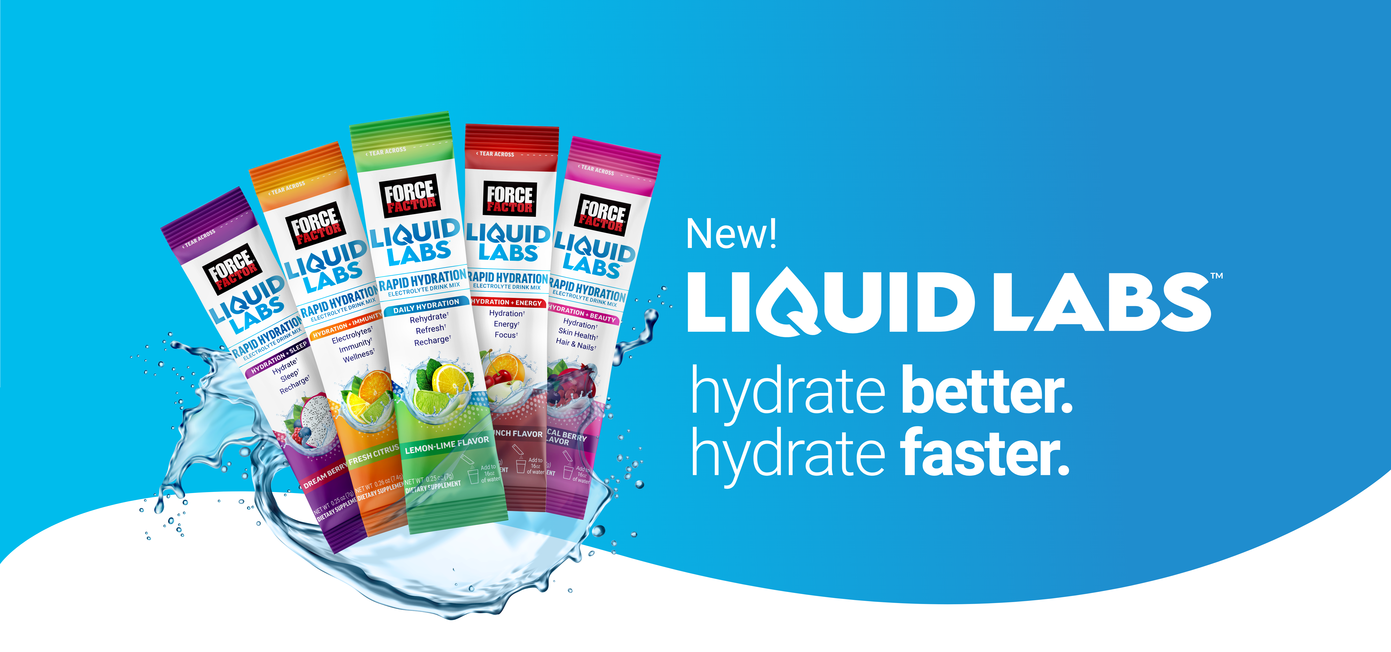 New! Liquid Labs. hydrate better. hydrate faster.
