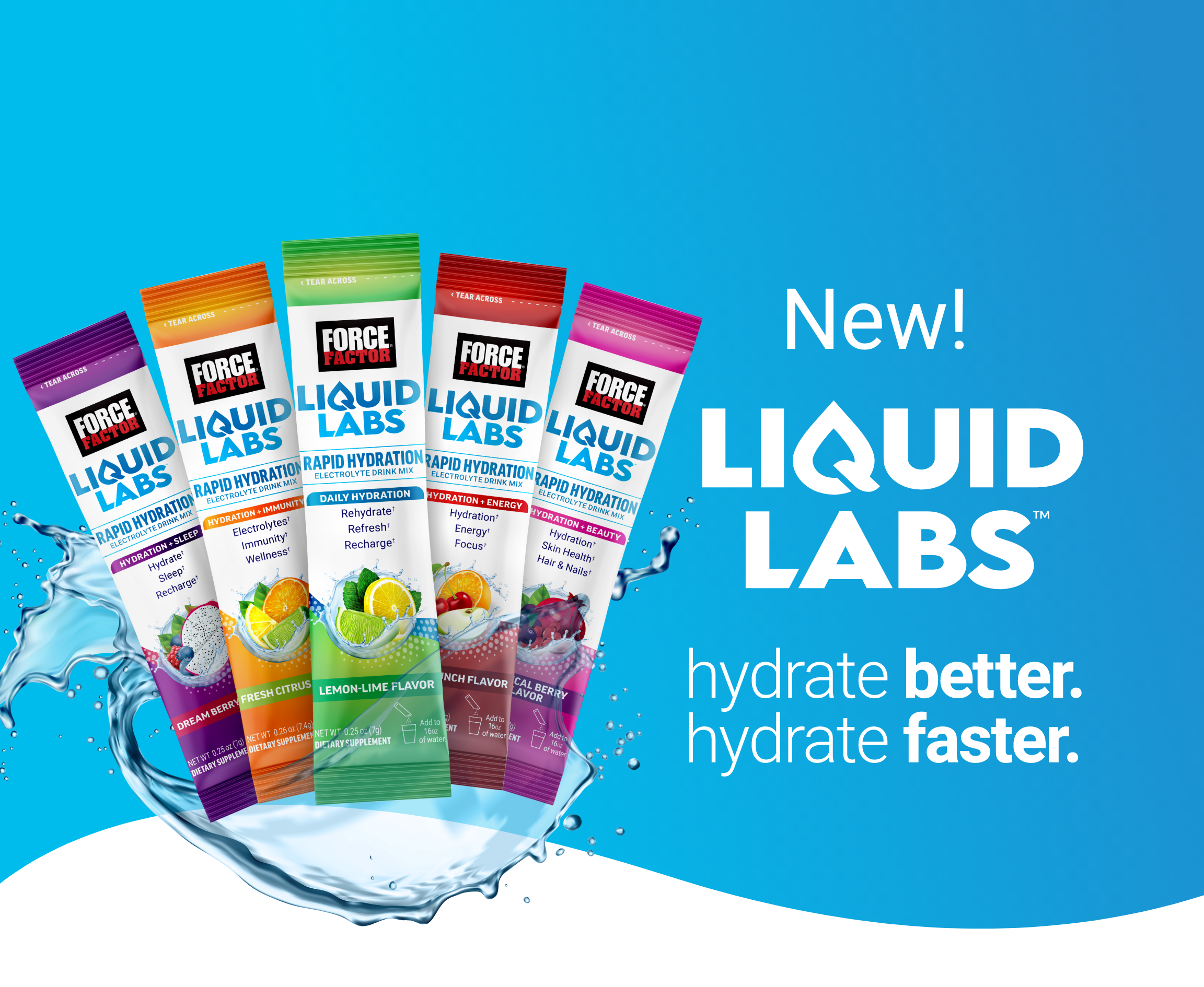 New! Liquid Labs. hydrate better. hydrate faster.