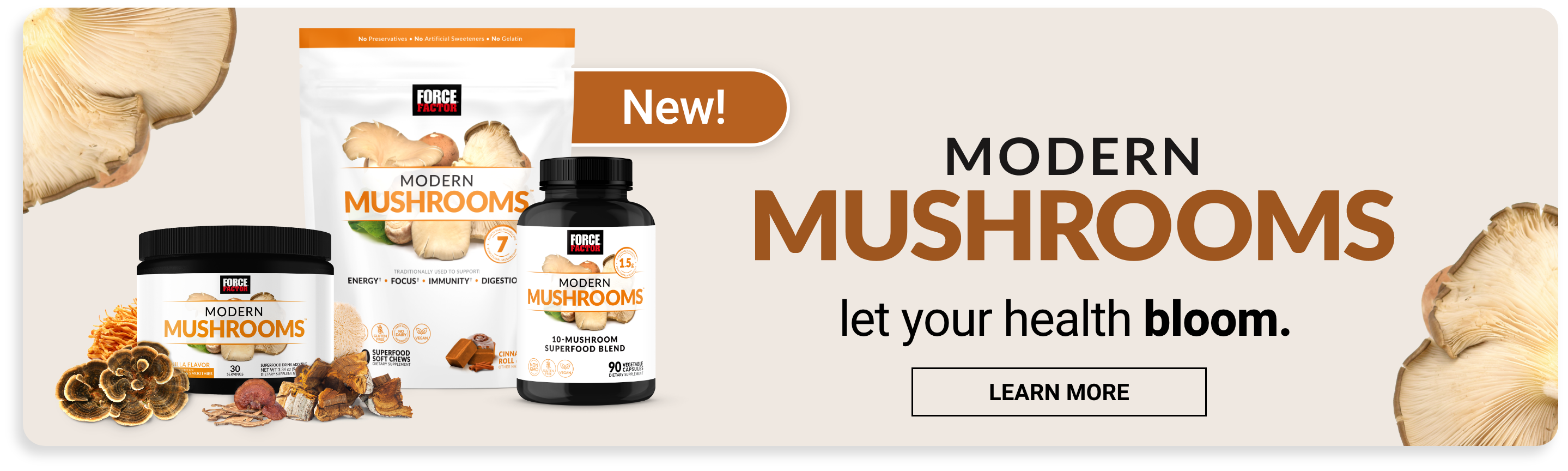New! Modern Mushrooms - Learn More