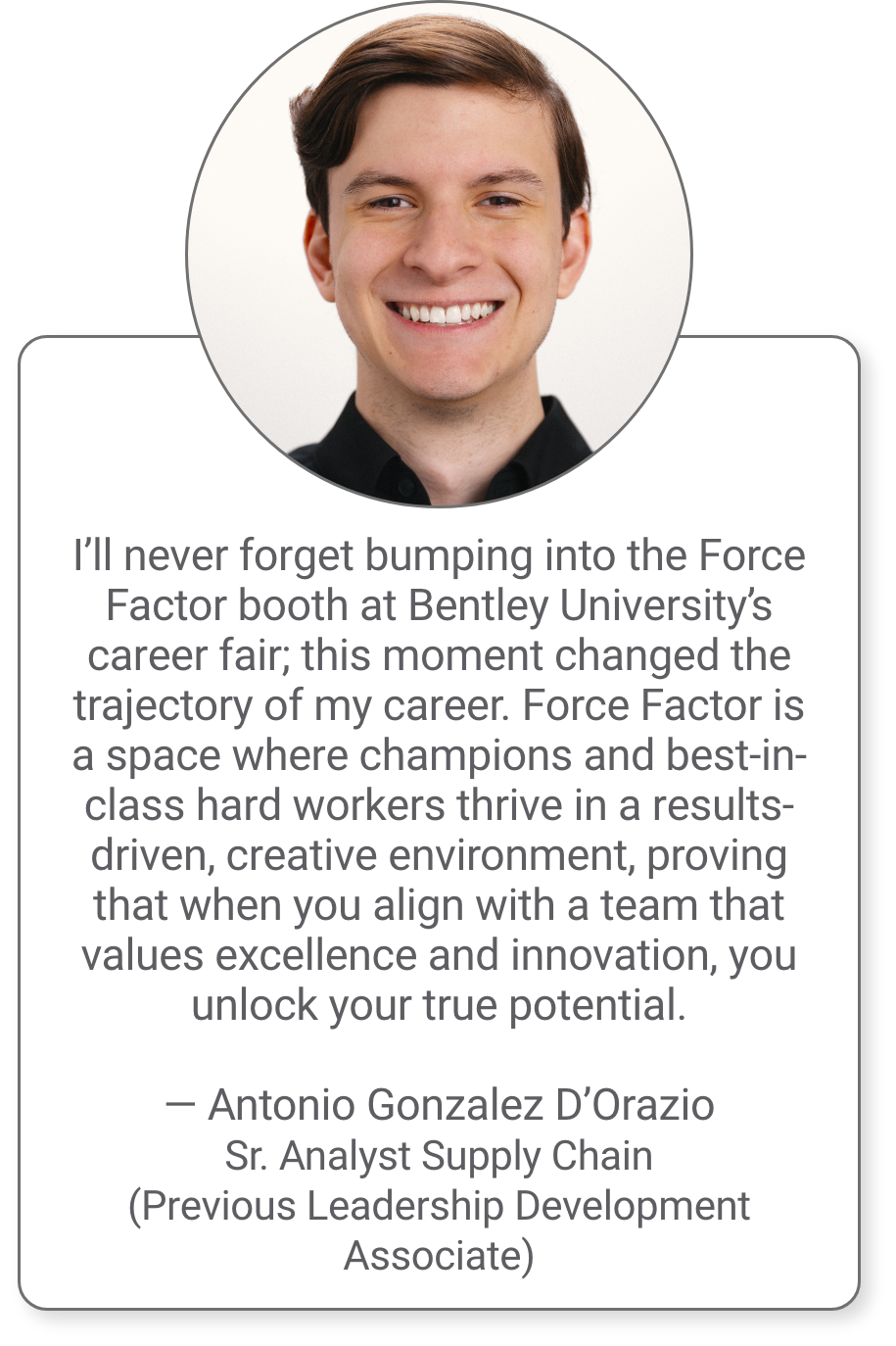 Force Factor Employee - Antonio