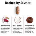 Backed by Science. Beetroot Powder: A circulation superfood full of nutrients and rich in nitrates to support blood flow and stamina. NO3-T® Nitrates: Promote nitric oxide to widen blood vessels for greater blood flow, and oxygen and nutrient delivery. MegaNatural®-BP: Patented grapeseed extract clinically shown to support blood pressure within the normal, healthy range.