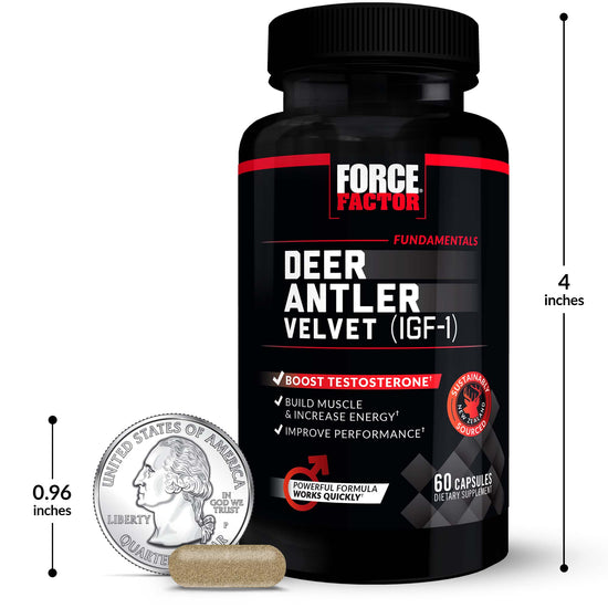 Deer Antler Velvet, 60 Capsule Bottle, Size Chart