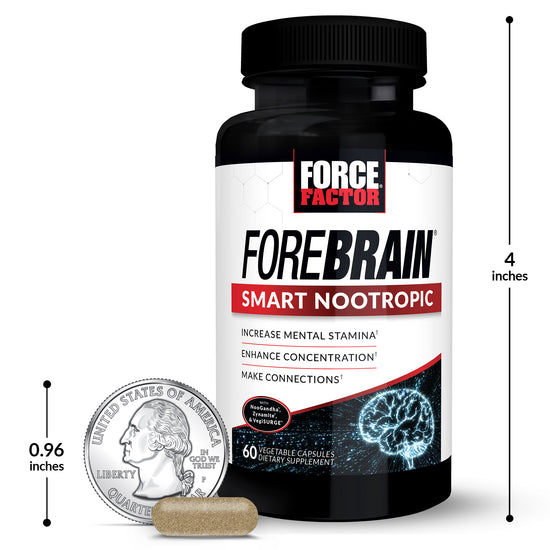 Forebrain Smart Nootropic, 60 Capsule Bottle, Size Chart