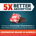 Force Factor soft chew beside a chocolate piece, promoting 5x better absorption powered by GlucoVantage Dihydroberberine