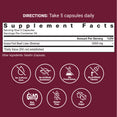 Supplement facts showing 3,000mg grass-fed beef liver per serving and icons for clean ingredient standards.
