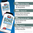 Force Factor Bone Health Plus Strength soft chews bottle listing calcium citrate, vitamin D3, vitamin K2, and vitamin C benefits