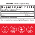 Supplement Facts Panel and Nutrition Information of Force Factor Glycine Supplement