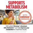 Woman smiling while taking supplement to support metabolism with Chromax