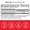 Supplement Facts Panel and Nutrition Information of Force Factor GABA Supplement