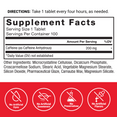 Supplement Facts Panel and Nutrition Information of Force Factor Caffeine Supplement