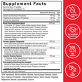 Supplement facts for Score! Hardcore, listing ingredients and compounds for performance, stamina, and thermogenic benefits.