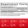 Supplement Facts Panel and Nutrition Information of Force Factor TMG Betaine Supplement