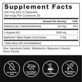 Supplement Facts Panel and Nutrition Information of Force Factor L-Arginine HCl Supplement
