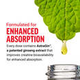 Green leaf with a droplet, highlighting enhanced absorption in supplements containing AstraGin for better bioavailability.