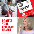 Four-panel collage with product bottle, man and woman holding capsules, and bold text reading “Protect Your Cellular Health”