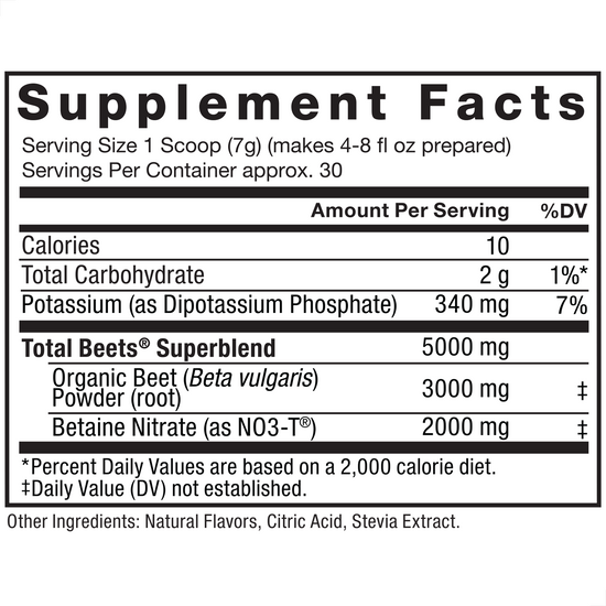 Force Factor Total Beets Pomegranate Berry Superfood Drink Mix Powder ...