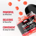 Powerful, effective, and delicious berry punch-flavored Test X180 gummies designed for easy consumption and maximum results.