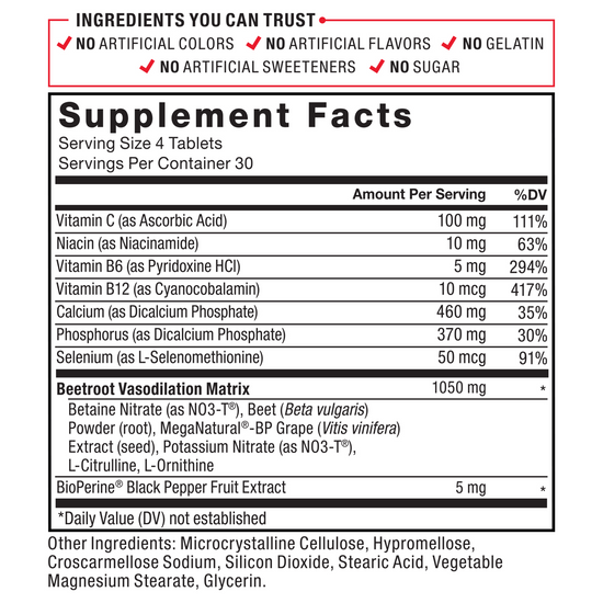 Force Factor Total Beets Tablets for Blood Pressure Support with MegaN ...