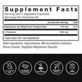 Supplement facts for a dietary supplement, including magnesium and L-theanine, with additional ingredient notes.