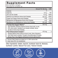 Supplement facts for Force Factor Prostate showing detailed ingredient list, serving size, and no artificial additives.