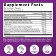 Somnapure sleep aid supplement facts panel with valerian, lemon balm, L-theanine, melatonin, and clean-label icons.