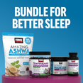 Bundle of sleep-enhancing supplements including magnesium glycinate, melatonin gummies, and ashwagandha.