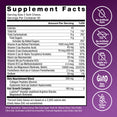 Supplement facts panel for hair growth soft chews with no artificial dyes or sweeteners, made without dairy, non-GMO, gluten-free icons