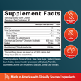 Supplement Facts panel for Ultra Berberine soft chews showing GlucoVantage, Chromax, calories, sugars, and icons for no dyes and vegetarian.