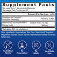 Supplement facts panel listing ingredients and benefits of ProbioSlim Akkermansia.