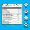 Supplement facts panel for Amazing Ashwa with vitamins, minerals, herbal blend, and bioavailability enhancer.