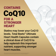 CoQ10 heart health graphic describing support for stronger heart muscles.